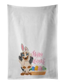 NEW Longhair Cream Dapple Dachshund Easter Kitchen Towel Set of 2 White Dish Towels Decorative Bathroom Hand towel for Hand, Face, Hair, Yoga, Te