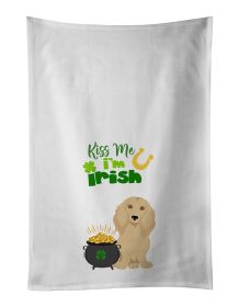 NEW Longhair Cream Dachshund St. Patrick's Day Kitchen Towel Set of 2 White Dish Towels Decorative Bathroom Hand towel for Hand, Face, Hair, Yoga