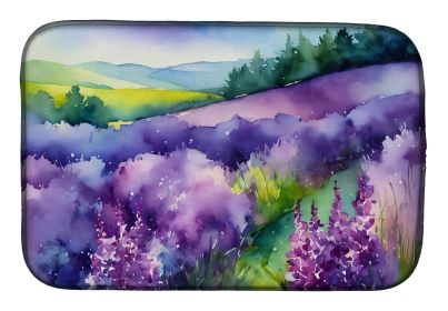 New Hampshire Purple Lilac in Watercolor Dish Drying Mat Absorbent Dish Drying Mat Pad for Kitchen Counter Dish Drainer Mat for Countertop, 14 x