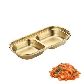 Square Sauce Dish Hotpot Seasoning Disc Barbecue Tableware (Color: Gold, Type: Dish)
