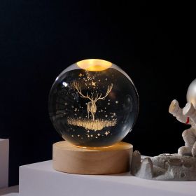 1pc Creative Crystal Ball Decoration, Desktop Night Light, Bedroom Night Light Valentine's Day Gifts Birthday Gifts (Items: 8cm Accompanied By A Deer)