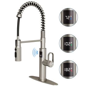 Touchless Kitchen Sink Faucets (Main Color: Brushed Nickel, Main Material: Stainless Steel)