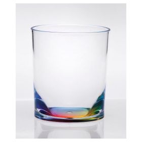 Oval Halo Acrylic Glasses Drinking Set of 4 DOF (12oz), Plastic Drinking Glasses, BPA Free Cocktail Glasses, Drinkware Set, Plastic Water Tumbler (Color: as Pic)