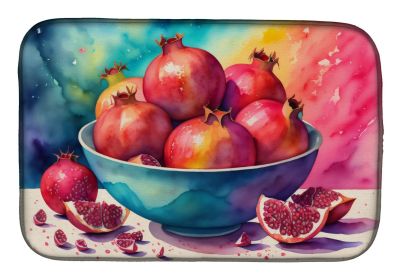 Colorful Pomegranates Dish Drying Mat Absorbent Dish Drying Mat Pad for Kitchen Counter Dish Drainer Mat for Countertop, 14 x 21", Multicolor (Default: Default)